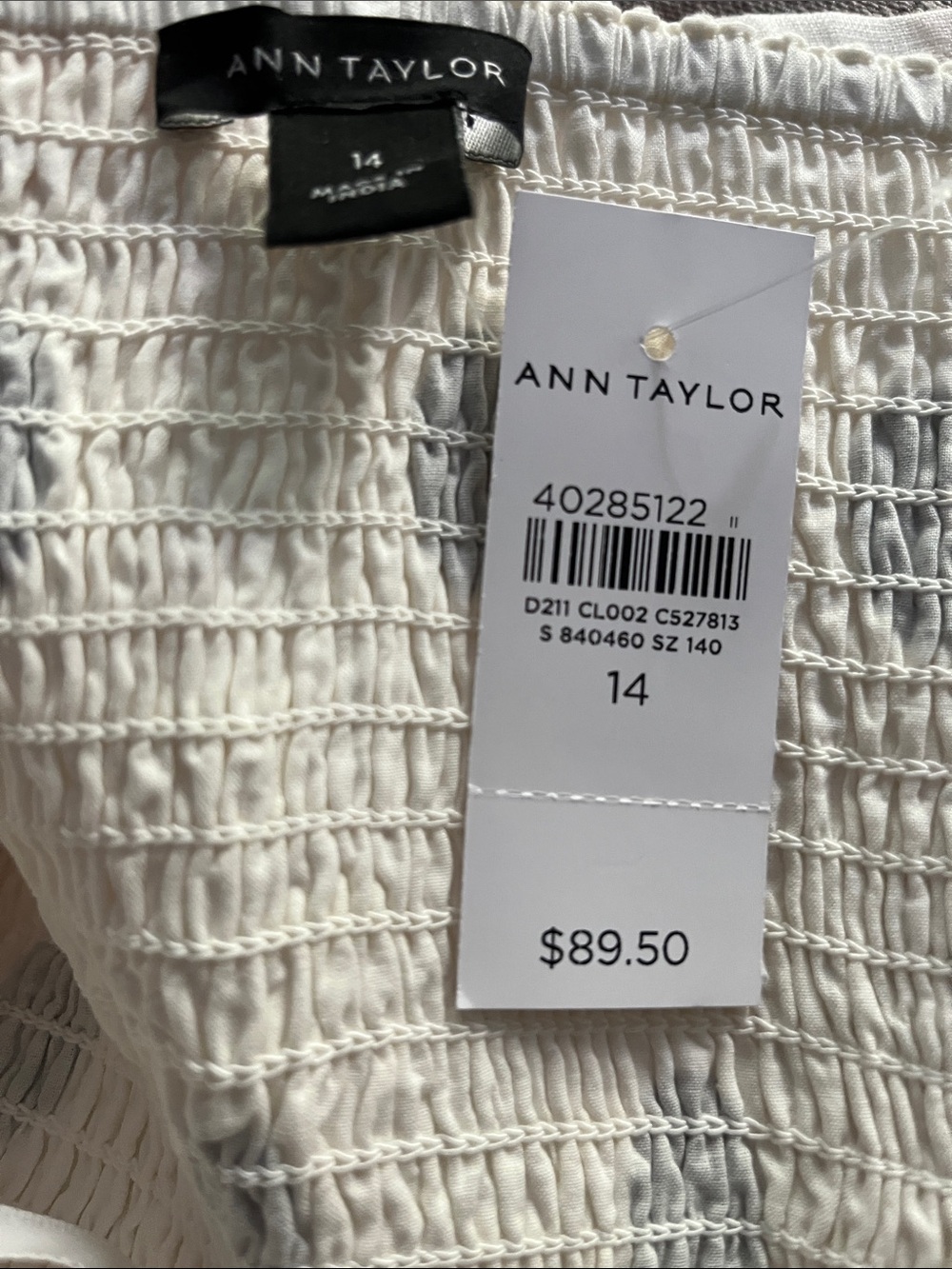 Ann Taylor Strapless Black Polka Dot White Top - Picture 9 of 10